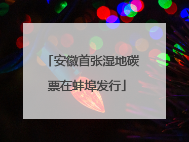 安徽首张湿地碳票在蚌埠发行