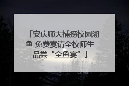 安庆师大捕捞校园湖鱼 免费宴请全校师生品尝“全鱼宴”
