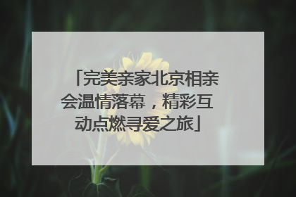 完美亲家北京相亲会温情落幕，精彩互动点燃寻爱之旅