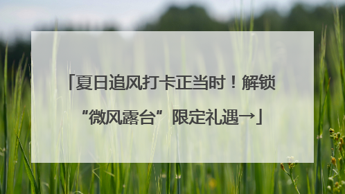 夏日追风打卡正当时！解锁“微风露台”限定礼遇→