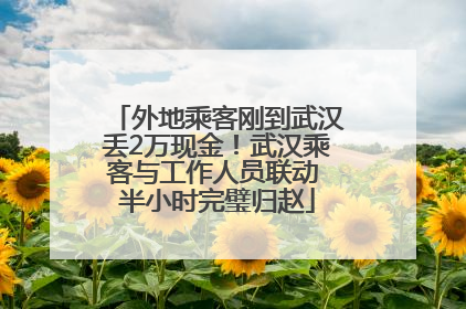 外地乘客刚到武汉丢2万现金！武汉乘客与工作人员联动 半小时完璧归赵