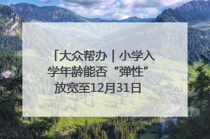 大众帮办｜小学入学年龄能否“弹性”放宽至12月31日？有地方已在探索