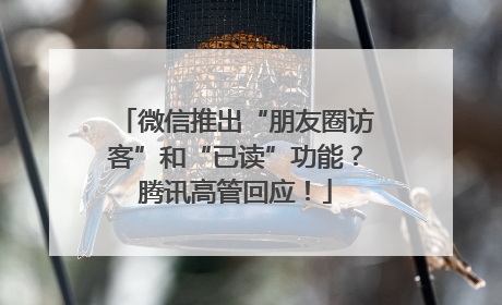 微信推出“朋友圈访客”和“已读”功能？腾讯高管回应！
