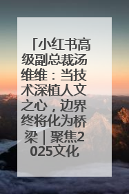 小红书高级副总裁汤维维：当技术深植人文之心，边界终将化为桥梁｜聚焦2025文化强国建设高峰论坛