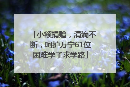 小额捐赠，涓滴不断，呵护万宁61位困难学子求学路