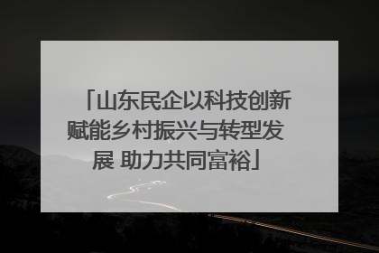 山东民企以科技创新赋能乡村振兴与转型发展 助力共同富裕