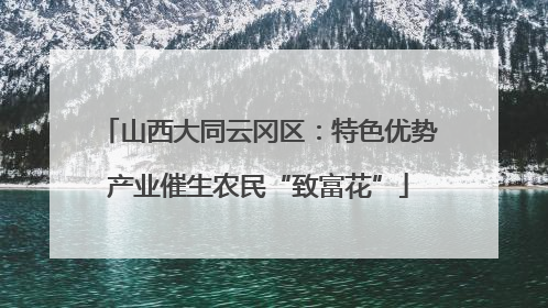 山西大同云冈区：特色优势产业催生农民“致富花”