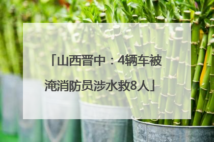 山西晋中：4辆车被淹消防员涉水救8人