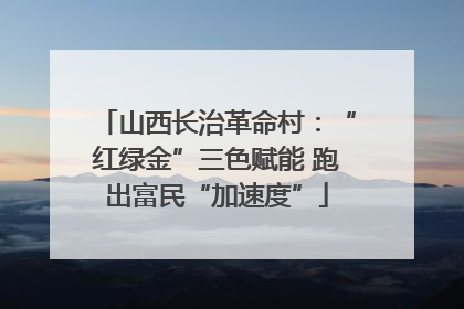山西长治革命村：“红绿金”三色赋能 跑出富民“加速度”
