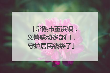常熟市董浜镇：义警联动多部门，守护居民钱袋子