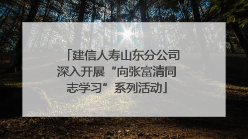 建信人寿山东分公司深入开展“向张富清同志学习”系列活动