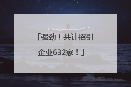 强劲！共计招引企业632家！