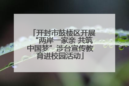 开封市鼓楼区开展“两岸一家亲 共筑中国梦”涉台宣传教育进校园活动