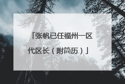 张帆已任福州一区代区长（附简历）