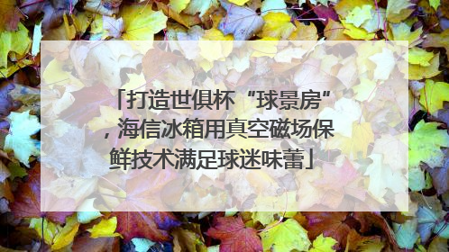 打造世俱杯“球景房”，海信冰箱用真空磁场保鲜技术满足球迷味蕾