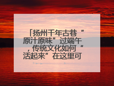 扬州千年古巷“原汁原味”过端午，传统文化如何“活起来”在这里可以找到答案