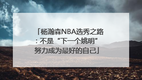 杨瀚森NBA选秀之路：不是“下一个姚明” 努力成为最好的自己