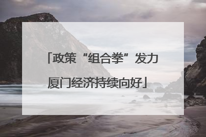 政策“组合拳”发力 厦门经济持续向好