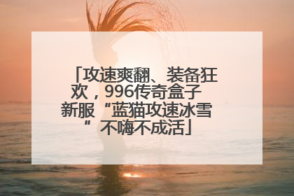 攻速爽翻、装备狂欢，996传奇盒子新服“蓝猫攻速冰雪”不嗨不成活
