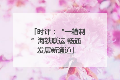 时评：“一箱制”海铁联运 畅通发展新通道
