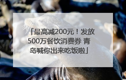 最高减200元！发放500万餐饮消费券 青岛喊你出来吃饭啦