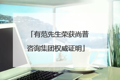有范先生荣获尚普咨询集团权威证明