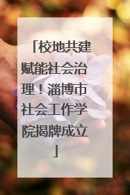 校地共建赋能社会治理！淄博市社会工作学院揭牌成立