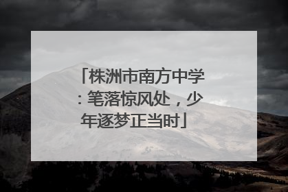 株洲市南方中学：笔落惊风处，少年逐梦正当时