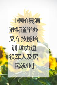 桐柏县清淮街道举办叉车技能培训 助力退役军人及居民就业