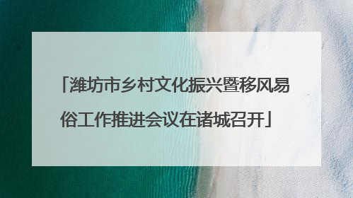 潍坊市乡村文化振兴暨移风易俗工作推进会议在诸城召开