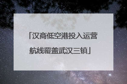 汉商低空港投入运营 航线覆盖武汉三镇