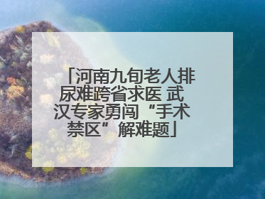 河南九旬老人排尿难跨省求医 武汉专家勇闯“手术禁区”解难题