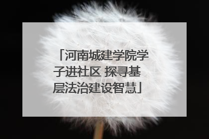 河南城建学院学子进社区 探寻基层法治建设智慧
