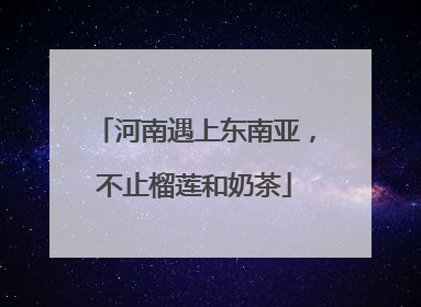 河南遇上东南亚，不止榴莲和奶茶