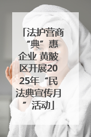 法护营商 “典”惠企业 黄陂区开展2025年“民法典宣传月”活动