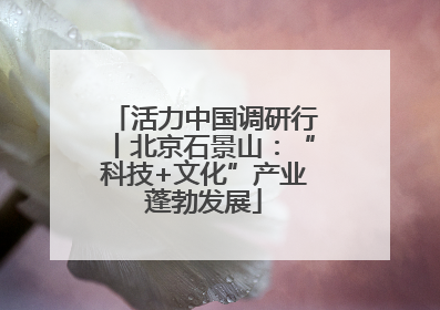 活力中国调研行丨北京石景山：“科技+文化”产业蓬勃发展