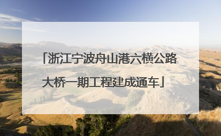 浙江宁波舟山港六横公路大桥一期工程建成通车