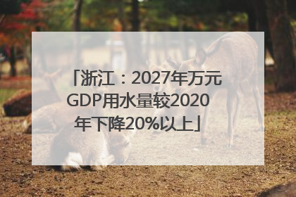 浙江：2027年万元GDP用水量较2020年下降20%以上