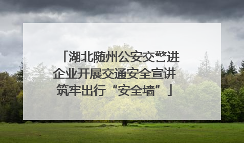湖北随州公安交警进企业开展交通安全宣讲筑牢出行“安全墙”