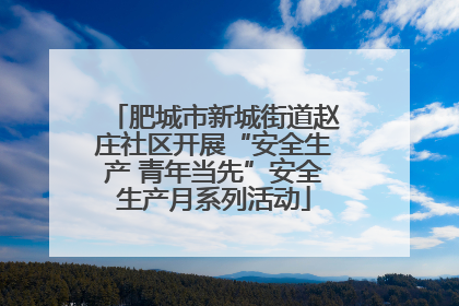 肥城市新城街道赵庄社区开展“安全生产 青年当先”安全生产月系列活动