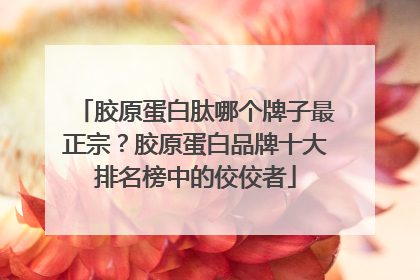 胶原蛋白肽哪个牌子最正宗？胶原蛋白品牌十大排名榜中的佼佼者
