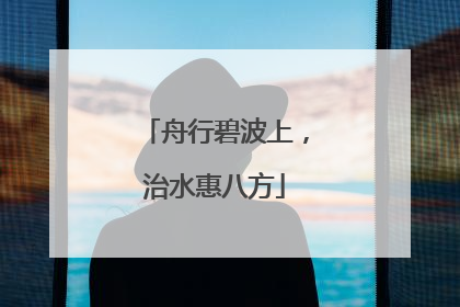 舟行碧波上，治水惠八方