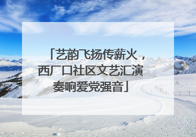 艺韵飞扬传薪火，西厂口社区文艺汇演奏响爱党强音