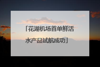 花湖机场首单鲜活水产品试航成功