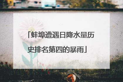 蚌埠遭遇日降水量历史排名第四的暴雨