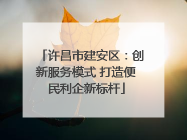 许昌市建安区：创新服务模式 打造便民利企新标杆