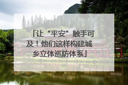 让“平安”触手可及！他们这样构建城乡立体巡防体系
