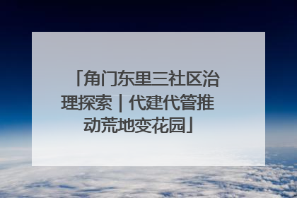 角门东里三社区治理探索｜代建代管推动荒地变花园