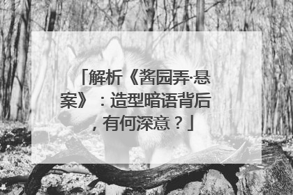 解析《酱园弄·悬案》：造型暗语背后，有何深意？