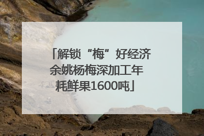 解锁“梅”好经济 余姚杨梅深加工年耗鲜果1600吨